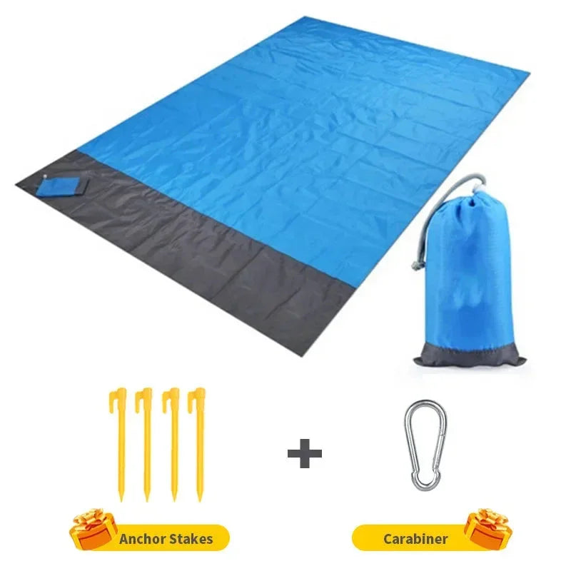 Best Waterproof Pocket Beach Mat Folding Beach Blanket - Lightweight Sandproof Portable Picnic Mat for Camping Outdoor Family Picnics and Beach Trips - Wahtrends