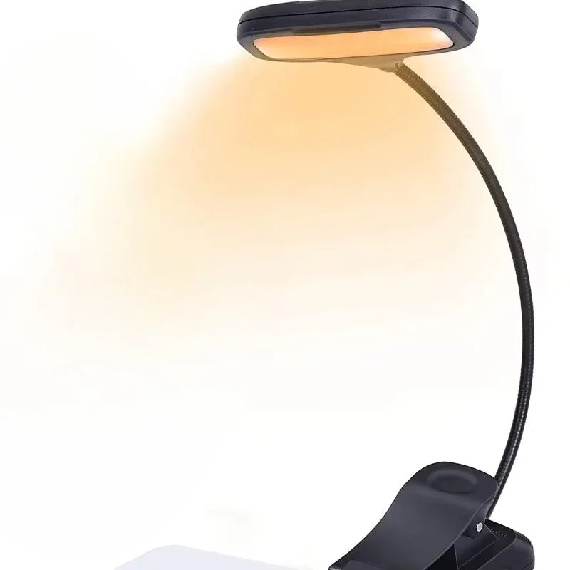 AmberGlow Rechargeable LED Book Light – Eye-Caring Clip-On Lamp for Night AE