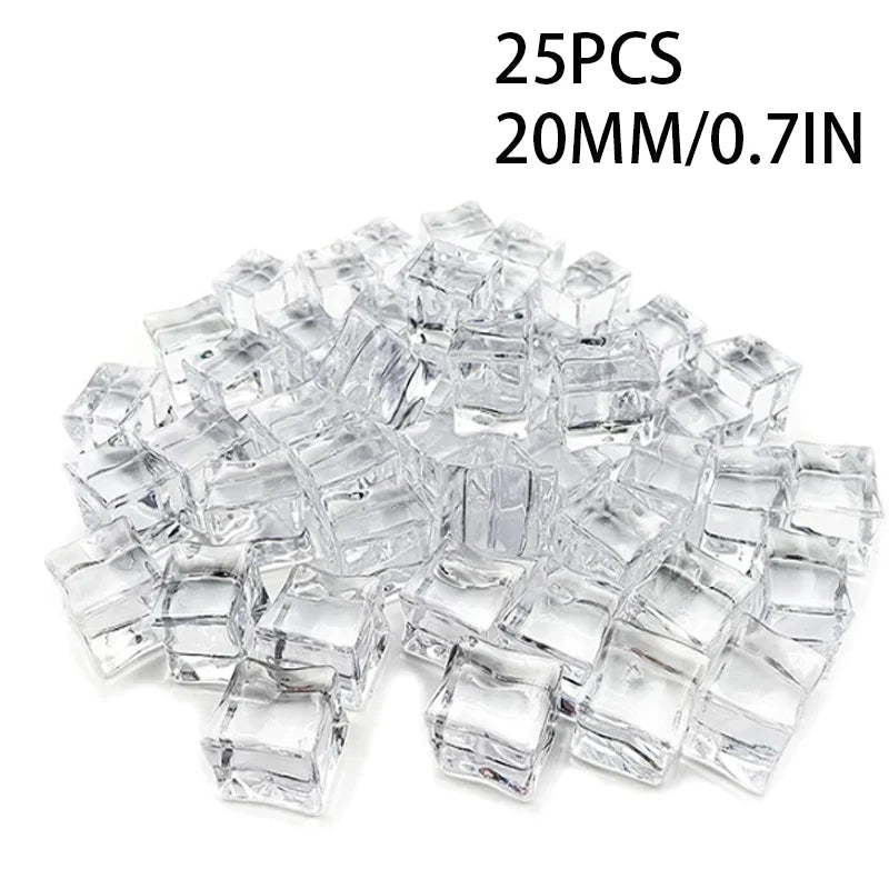 Premium Clear Acrylic Fake Ice Cubes – Reusable Photography & Display Crystals AE