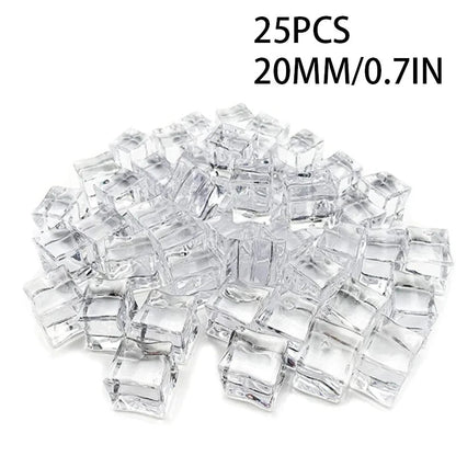 Premium Clear Acrylic Fake Ice Cubes – Reusable Photography & Display Crystals AE