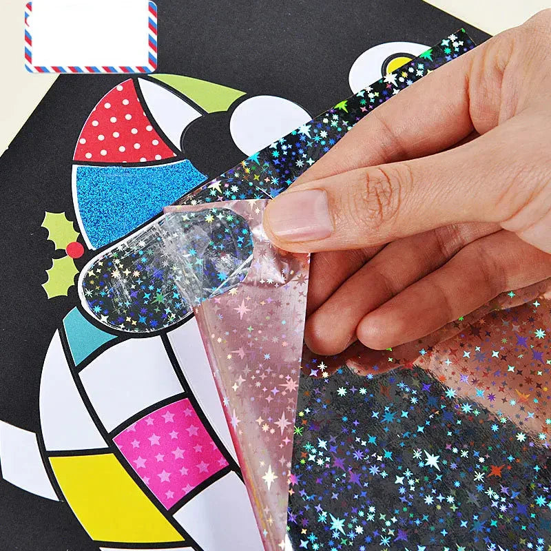 Children DIY Shining Magic Transfer Colorful Stickers - 15pcs/20pcs Arts Crafts Kit for Kids Handmade Painting Toys Gift - Wahtrends