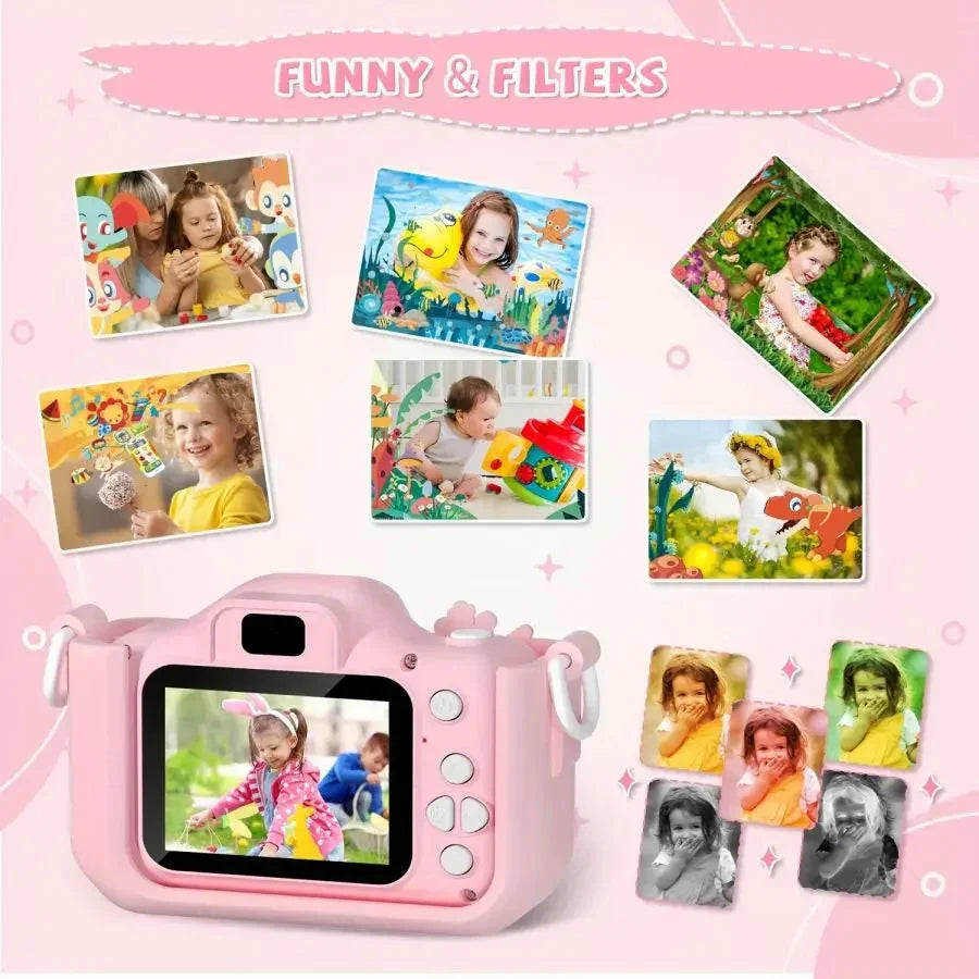INOCTI Kids Digital Camera for Toddlers - HD Video Photo Toy with Games Shockproof for Ages 3-10 Girls' Boys' Christmas Birthday Gifts - Wahtrends