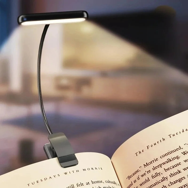AmberGlow Rechargeable LED Book Light – Eye-Caring Clip-On Lamp for Night AE