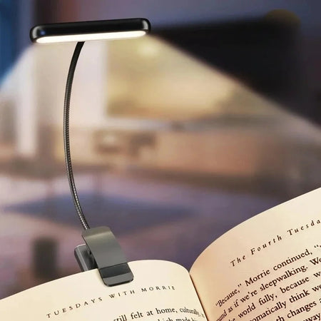 AmberGlow Rechargeable LED Book Light – Eye-Caring Clip-On Lamp for Night AE