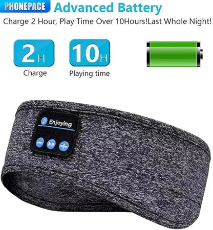 Bluetooth 5.0 Sleep Headphones Headband – Wireless Music Headband & Eye Mask for Side Sleepers - Wahtrends