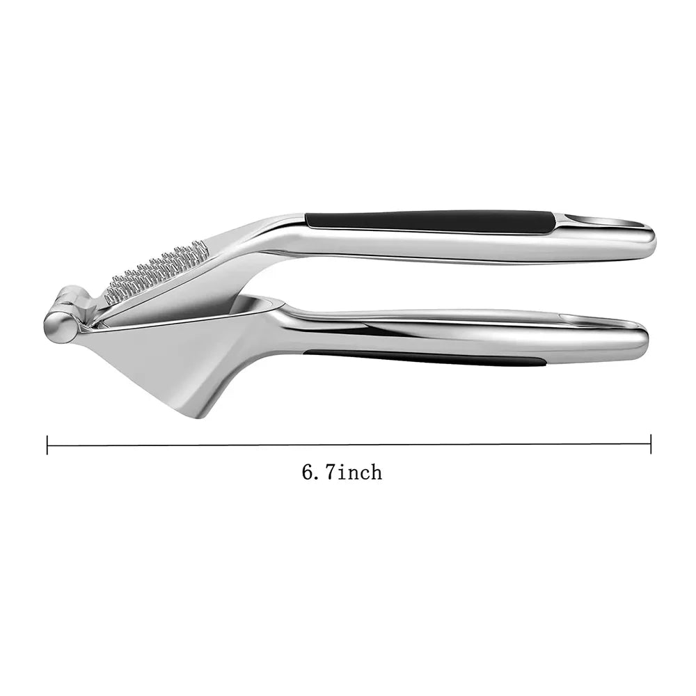 Heavy-Duty Stainless Steel Garlic Press with Cleaning Brush – Professional Grade Mincer - Wahtrends
