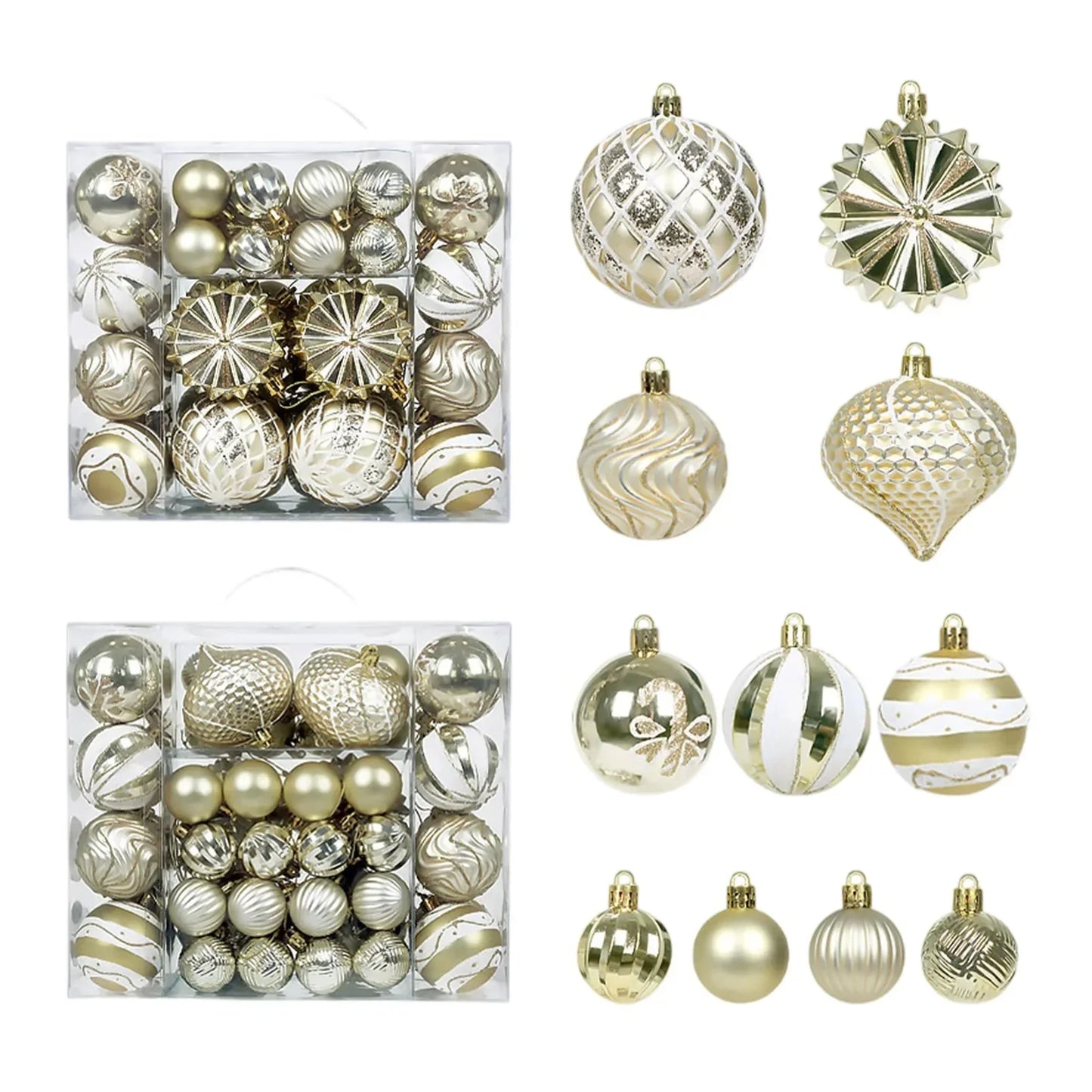 48-Piece Shatterproof Christmas Ornaments Set – Mixed Shapes & Sizes| Premium Tree Decorations - Wahtrends