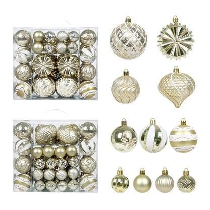 48-Piece Shatterproof Christmas Ornaments Set – Mixed Shapes & Sizes| Premium Tree Decorations - Wahtrends