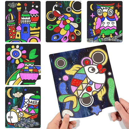 Children DIY Shining Magic Transfer Colorful Stickers - 15pcs/20pcs Arts Crafts Kit for Kids Handmade Painting Toys Gift - Wahtrends