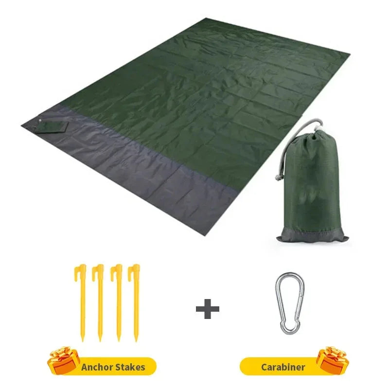 Best Waterproof Pocket Beach Mat Folding Beach Blanket - Lightweight Sandproof Portable Picnic Mat for Camping Outdoor Family Picnics and Beach Trips - Wahtrends