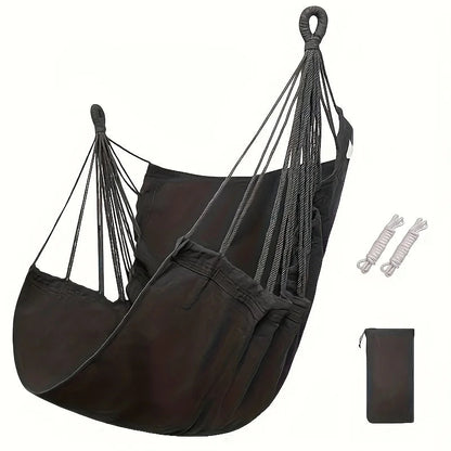 Anti-Rollover Canvas Hammock Chair—Portable Outdoor Swing Seat with Storage Bag AE