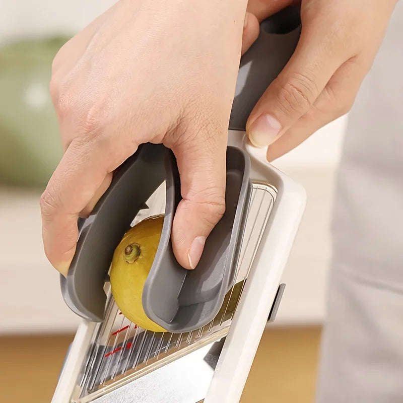 Handheld Vegetable Slicer - Adjustable Stainless Steel Blade Fruit Cutter for Potatoes Lemons Kitchen Tool - Wahtrends