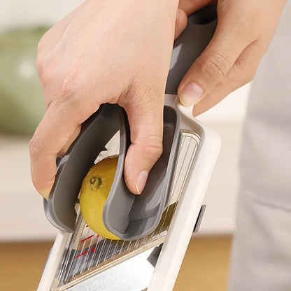 Handheld Vegetable Slicer - Adjustable Stainless Steel Blade Fruit Cutter for Potatoes Lemons Kitchen Tool - Wahtrends