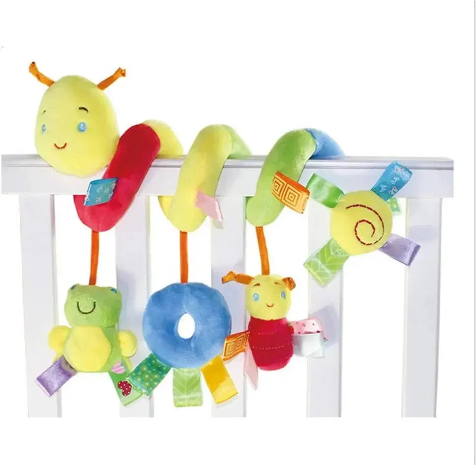 Baby Car Seat Spiral Hanging Rattle Toy—Plush Sensory Stroller Activity Toy for Newborns Gift - Wahtrends