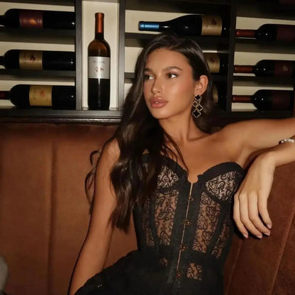 Bardot Cristo Strapless Bustier | Structured Lace Corset Top for Summer AE