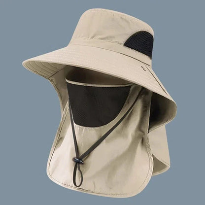 UV Protection Bucket Hat with Neck Flap | Outdoor Fishing Hiking Camping Visor | Breathable Quick-Dry Sun Hat Men Women - Wahtrends