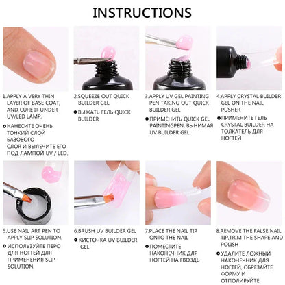 MEET ACROSS Polygel Nail Kit – 8-Piece Acrylic Builder Gel Set with Slip Solution & Dual Forms for DIY Nail Extensions - Wahtrends