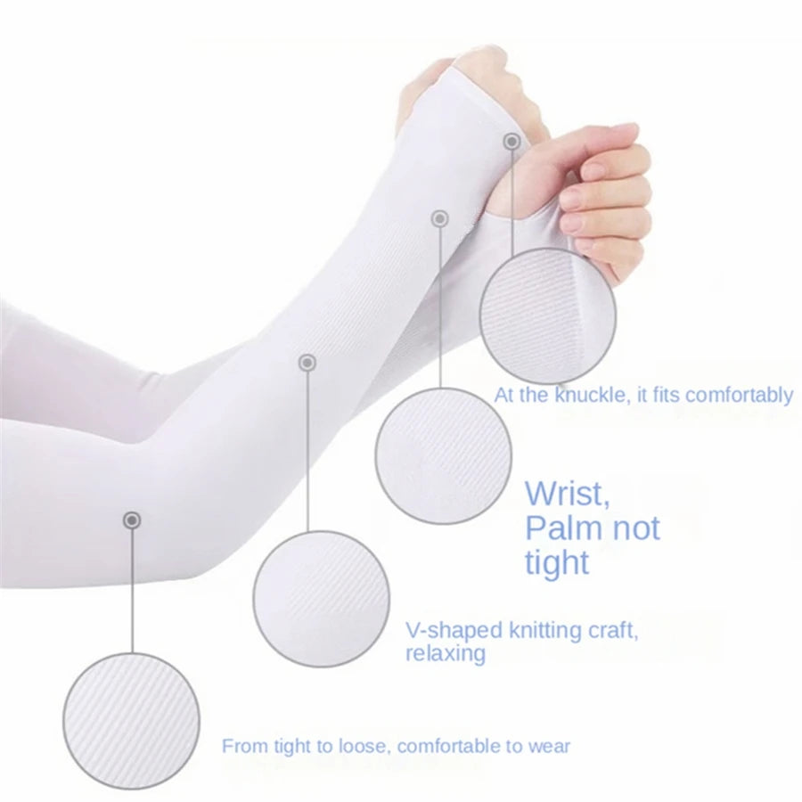 Australian UV Shield Cooling Hand Sleeve – UPF 50+ Ice Silk Sun Protection Pair AE