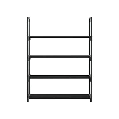 Artiss Shoe Rack Cabinet Stackable 4-tier 12 Pairs Black - Wahtrends