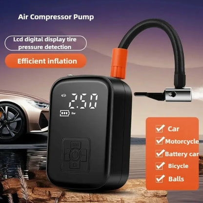 Best Wireless Portable Digital Air Pump | Car Tire Inflator with LCD Display AE
