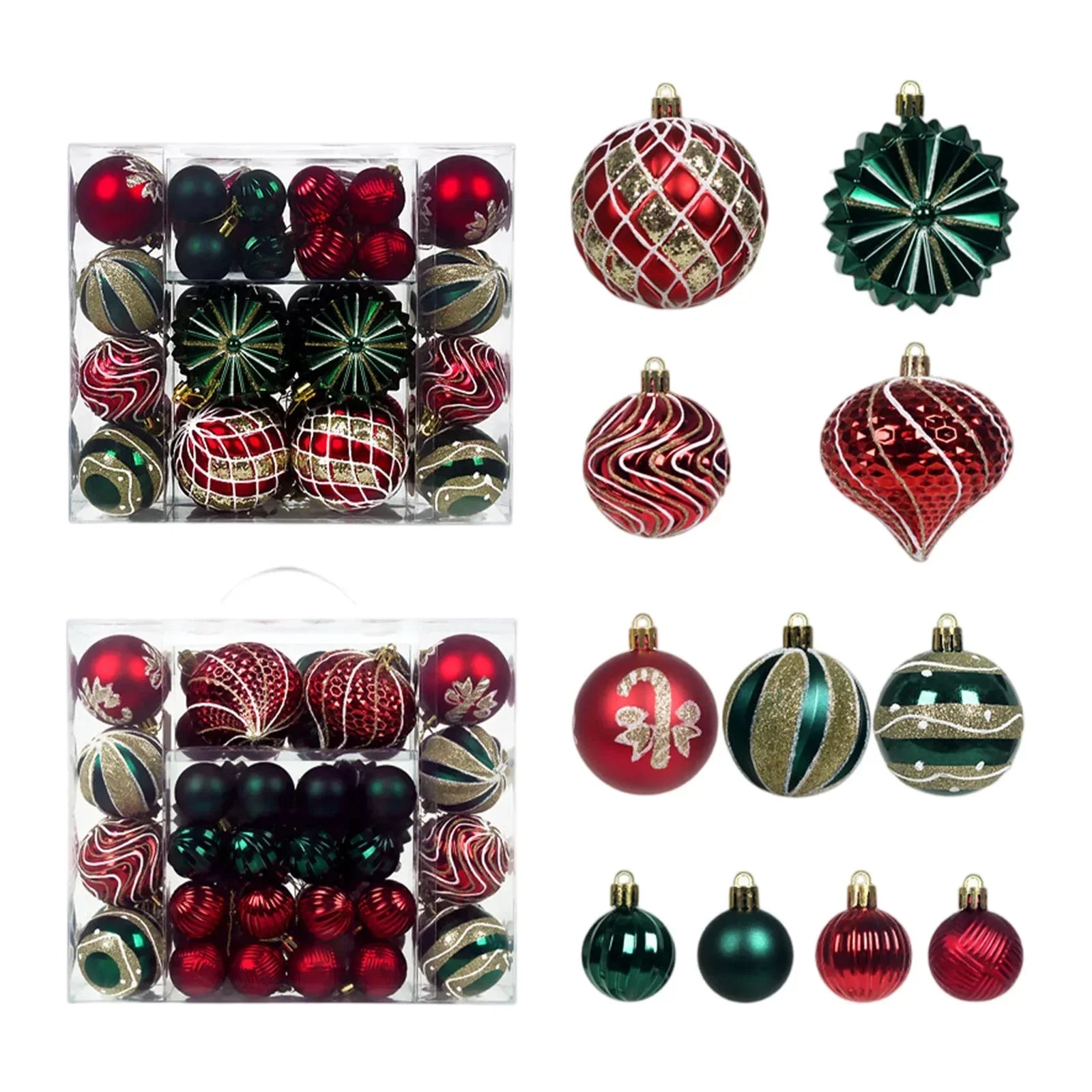 48-Piece Shatterproof Christmas Ornaments Set – Mixed Shapes & Sizes| Premium Tree Decorations - Wahtrends
