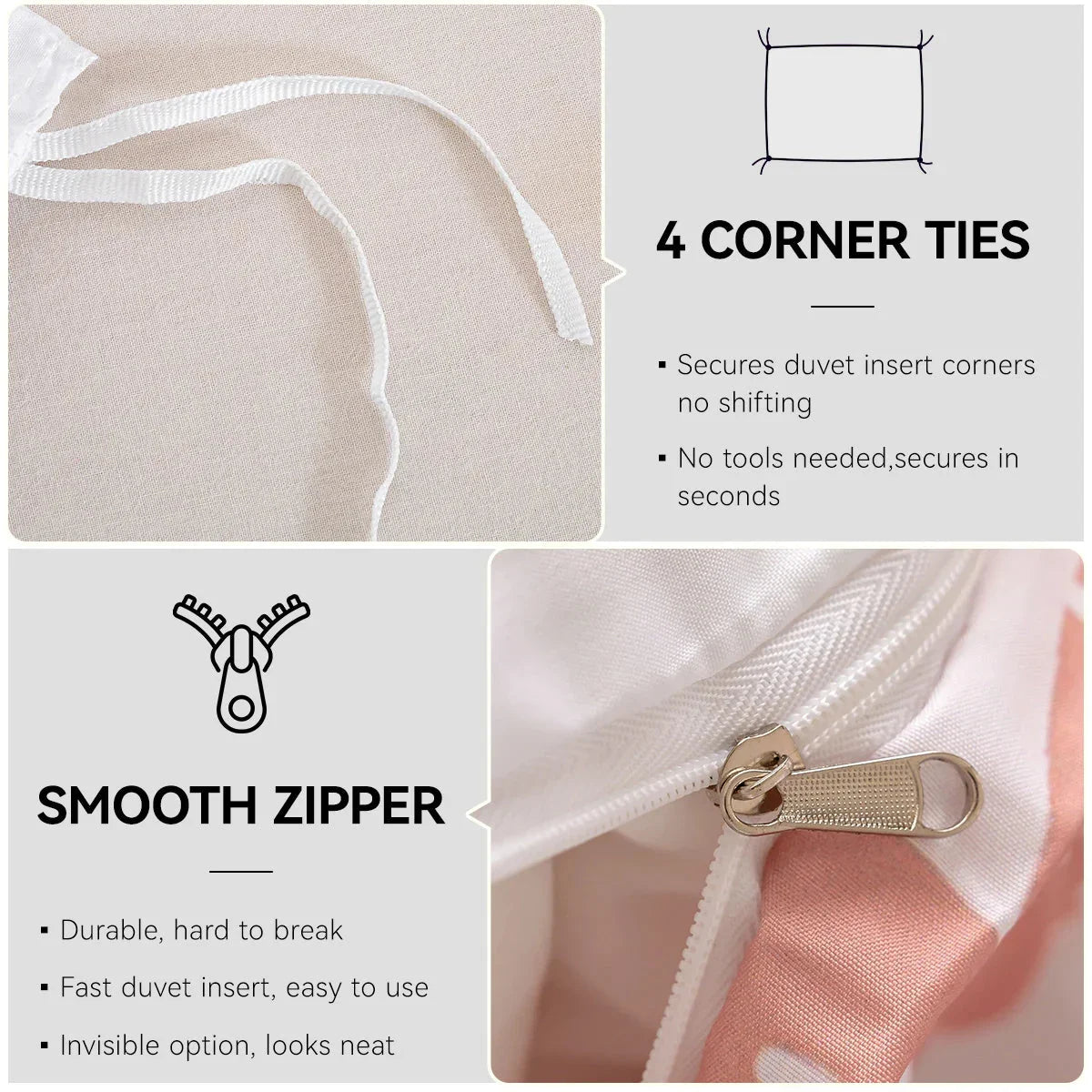 Christmas Reindeer Snowman Bedding Set 3-Piece - Soft Microfiber Duvet Cover and Pillowcases for Queen Bed Holiday Decor - Wahtrends