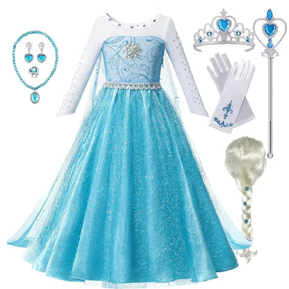 Best Frozen Elsa Anna Costume Girls Princess Dress—Party Outfit for Ages 2-10 with Sparkly Summer Design - Wahtrends