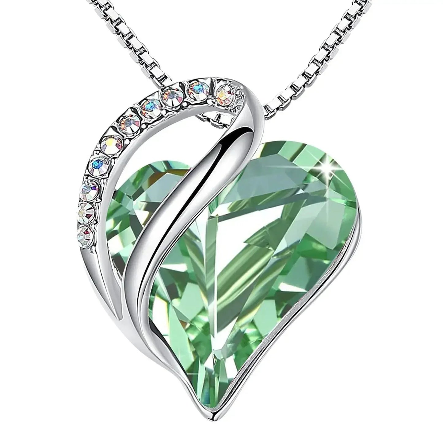 Ocean Heart Crystal Necklace for Women – Multicolored Zircon Love Pendant | Sparkling Fashion Jewelry Gift - Wahtrends