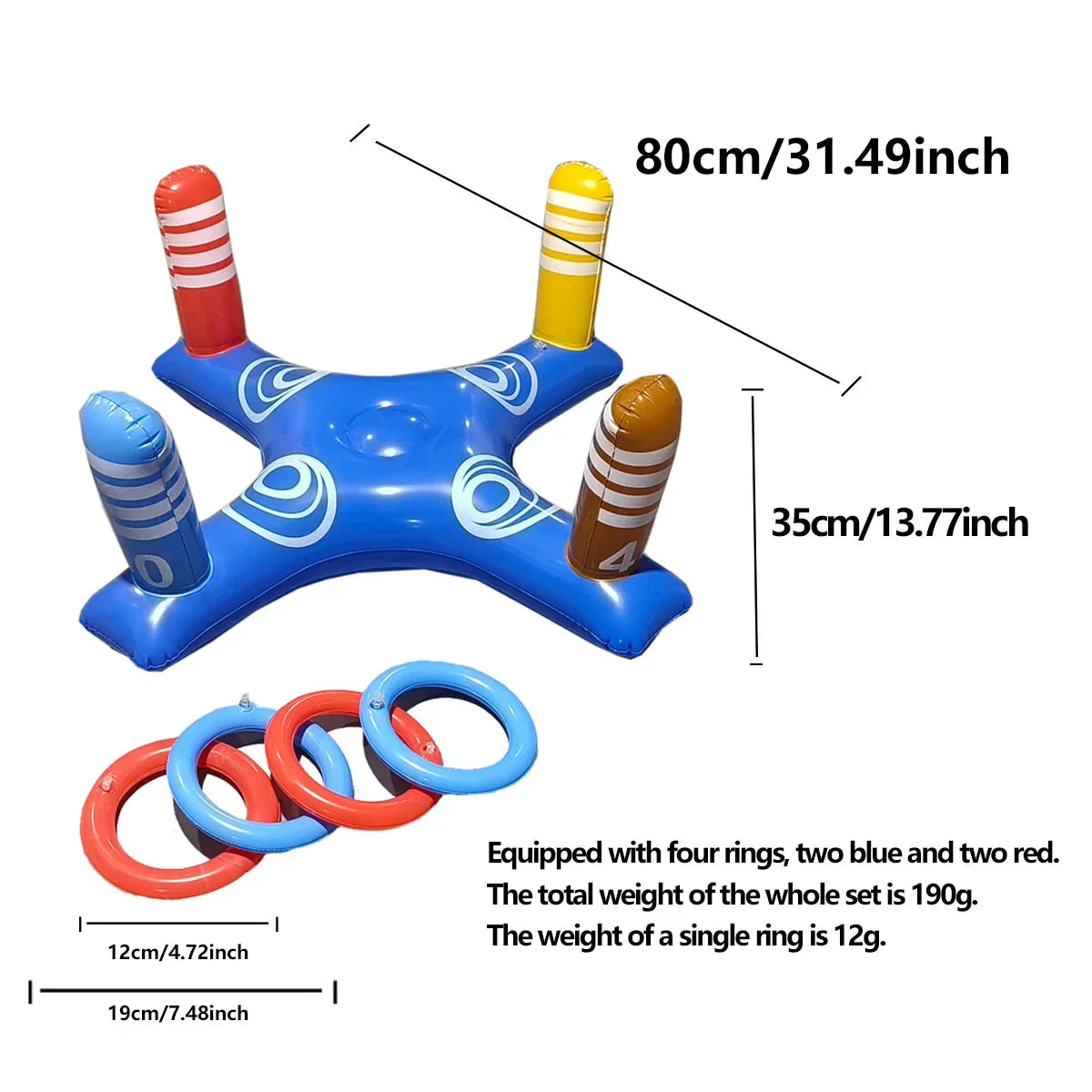 Inflatable Pool Basketball Hoop Set - Floating Water Basketball Toy with Ball Pump for Kids' and Adults' Summer Fun - Wahtrends
