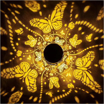 Enchanted Butterfly Solar Lantern – Waterproof Bronze Metal LED Hanging Light for Garden, Patio & Yard Decor - Wahtrends