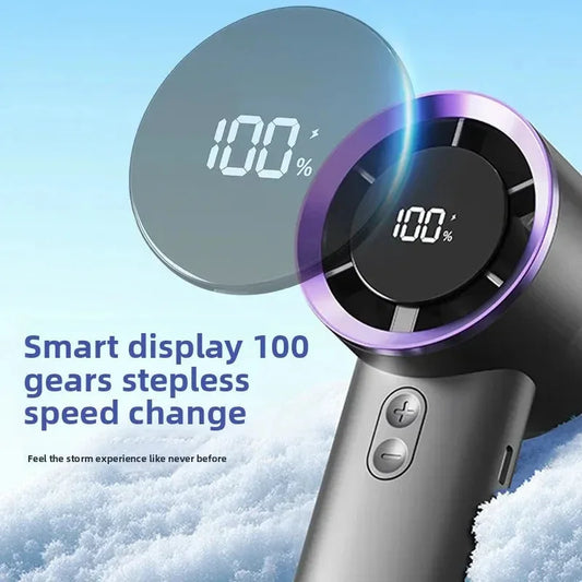 AeroFlow A-H200D High-Speed Portable Handheld Fan – USB-C Rechargeable Mini Fan with Brushless Motor & Digital Display - Wahtrends