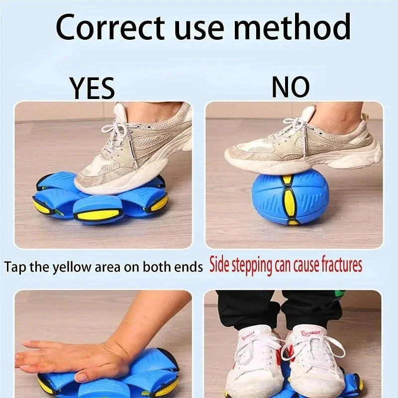 Flying Saucer Bouncing Ball Dog Toy - Durable Elastic Interactive Pet Toy for Outdoor Fetch Exercise Medium Large Dogs - Wahtrends