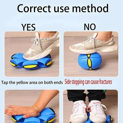 Flying Saucer Bouncing Ball Dog Toy - Durable Elastic Interactive Pet Toy for Outdoor Fetch Exercise Medium Large Dogs - Wahtrends