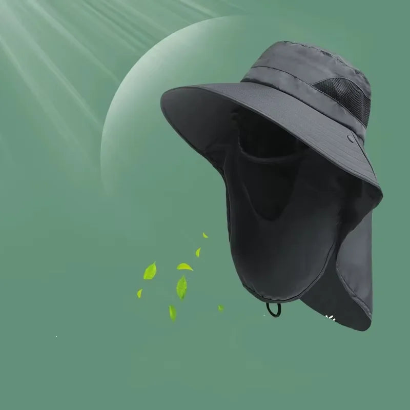 UV Protection Bucket Hat with Neck Flap | Outdoor Fishing Hiking Camping Visor | Breathable Quick-Dry Sun Hat Men Women - Wahtrends