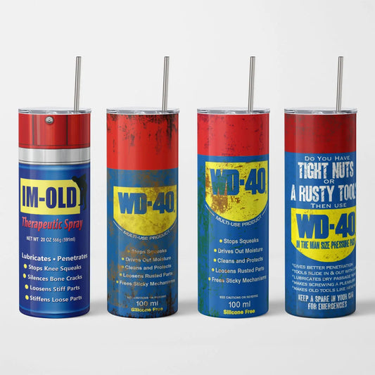 20oz WD40 Mechanic Oil Tumbler – Insulated Stainless Steel Workshop Mug AE