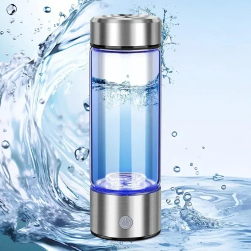 Hydrogen Water Bottle – Portable Titanium Generator & Antioxidant Glass Cup AE