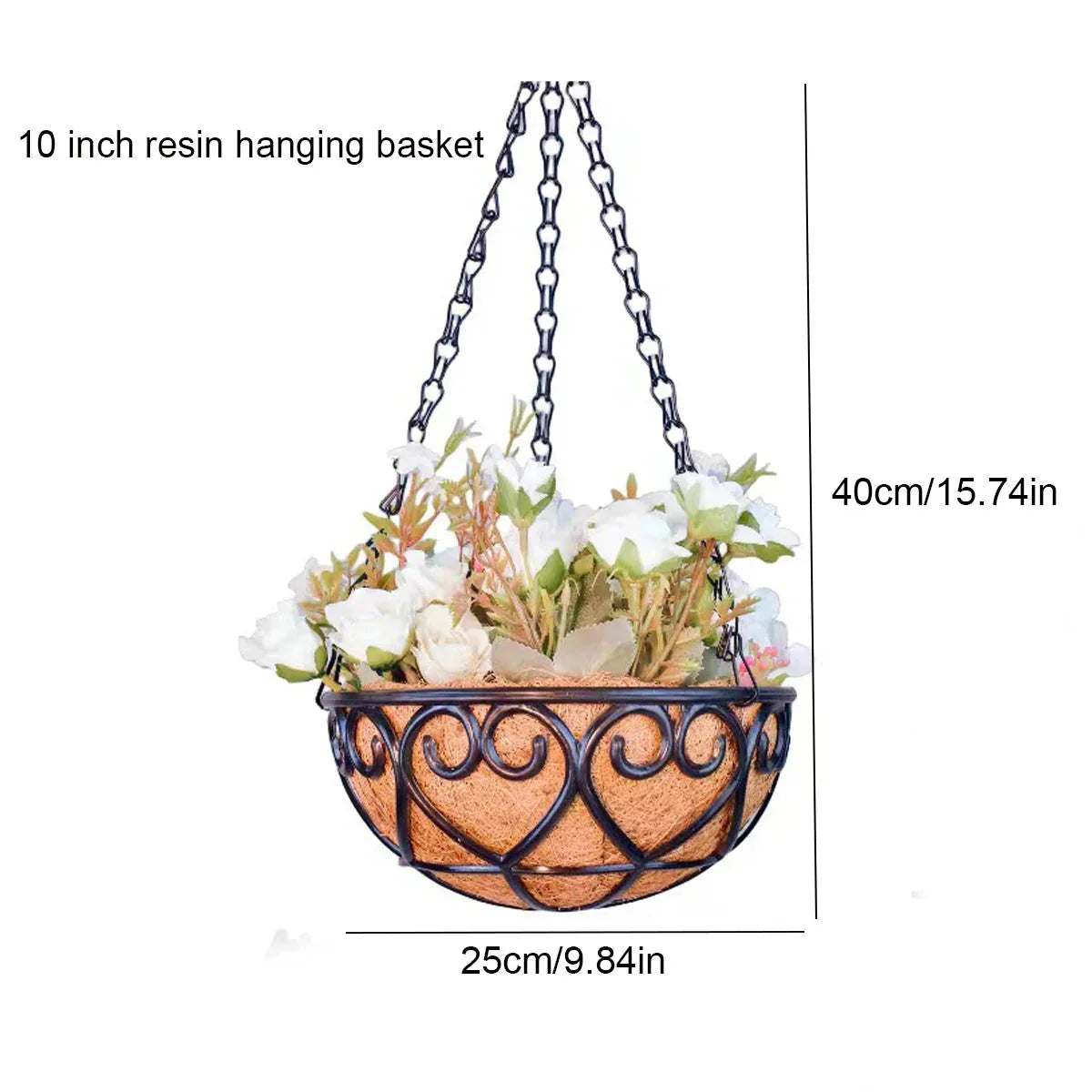 Minimalist Resin Coconut Palm Hanging Basket Flower Pot - Fashionable Lightweight Indoor/Outdoor Hanging Planter for Home Garden Balcony Decor - Wahtrends