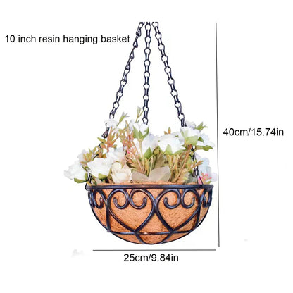 Minimalist Resin Coconut Palm Hanging Basket Flower Pot - Fashionable Lightweight Indoor/Outdoor Hanging Planter for Home Garden Balcony Decor - Wahtrends