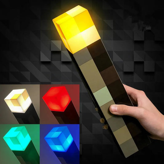 Minecraft Torch LED Night Light – Wall Mountable USB Rechargeable Gamer Lamp AE