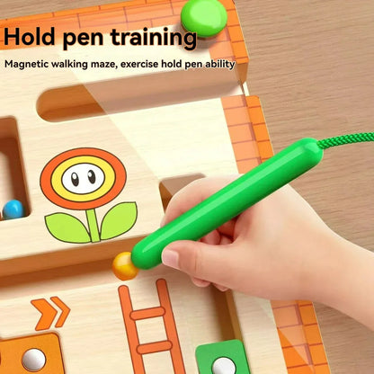Children's Magnetic Maze Walking Ball Baby Concentration Training, Writing Logic Thinking 3 year Old kids - Wahtrends