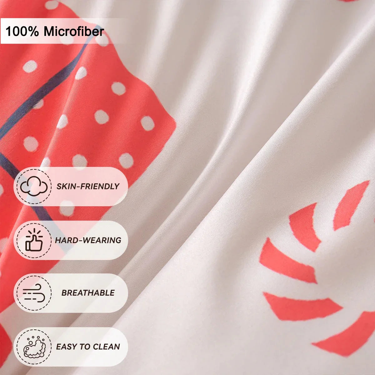 Christmas Reindeer Snowman Bedding Set 3-Piece - Soft Microfiber Duvet Cover and Pillowcases for Queen Bed Holiday Decor - Wahtrends