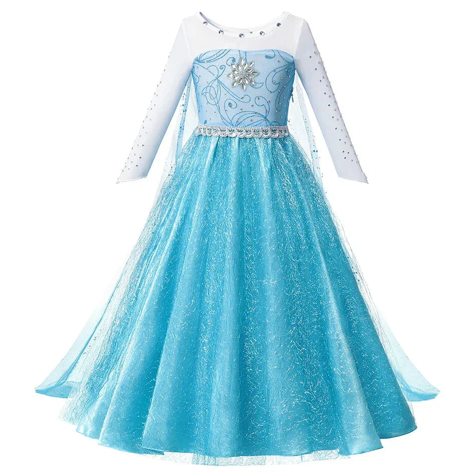 Best Frozen Elsa Anna Costume Girls Princess Dress—Party Outfit for Ages 2-10 with Sparkly Summer Design - Wahtrends