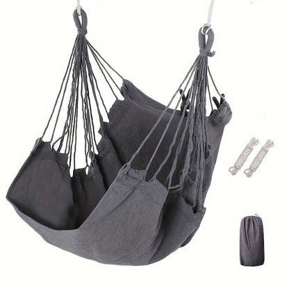 Anti-Rollover Canvas Hammock Chair—Portable Outdoor Swing Seat with Storage Bag AE