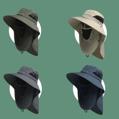 UV Protection Bucket Hat with Neck Flap | Outdoor Fishing Hiking Camping Visor | Breathable Quick-Dry Sun Hat Men Women - Wahtrends