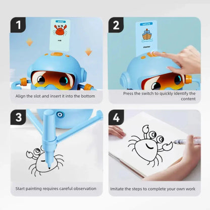 Interactive Educational Drawing Robot Preschool Learning Activities with 100 Cards Birthday Christmas Gifts for Boys Girls - Wahtrends