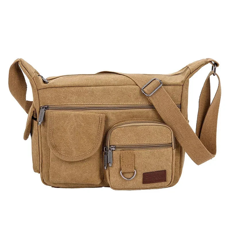 Premium Canvas Messenger Bag – Durable Unisex Crossbody Sling Shoulder Bag with Multi-Pockets | Perfect for Travel, Work & Daily Use - Wahtrends