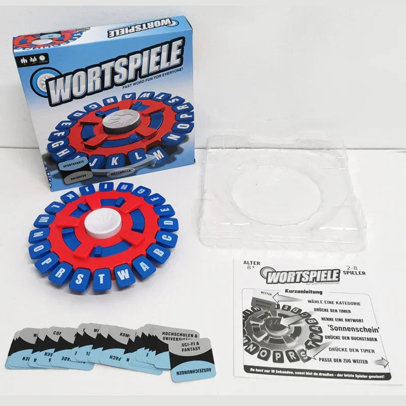 Best Basta Word Game—Quick-Thinking Letter-Pressing Board Game for Family Fun, German/Spanish Version, Kids, Adults, Party - Wahtrends