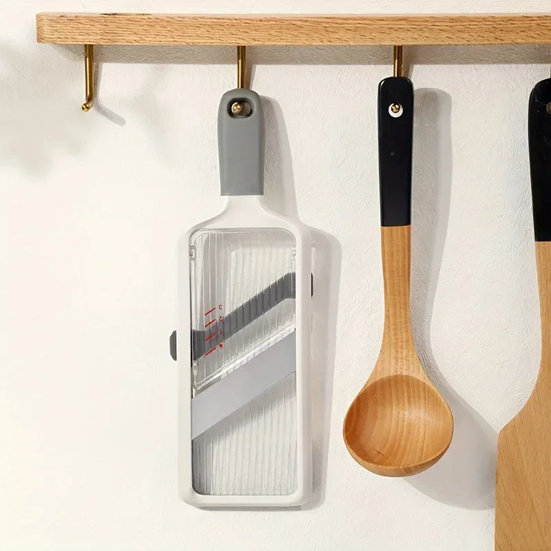 Handheld Vegetable Slicer - Adjustable Stainless Steel Blade Fruit Cutter for Potatoes Lemons Kitchen Tool - Wahtrends