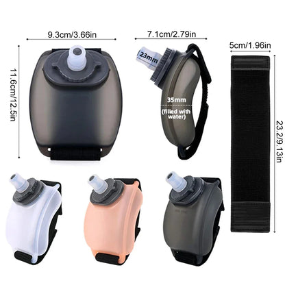 1PCS Wrist Sports Water Bottle with Adjustable Hand Strap 200 ml Soft Silicone BPA-Free for Hydration Running Exercise - Wahtrends