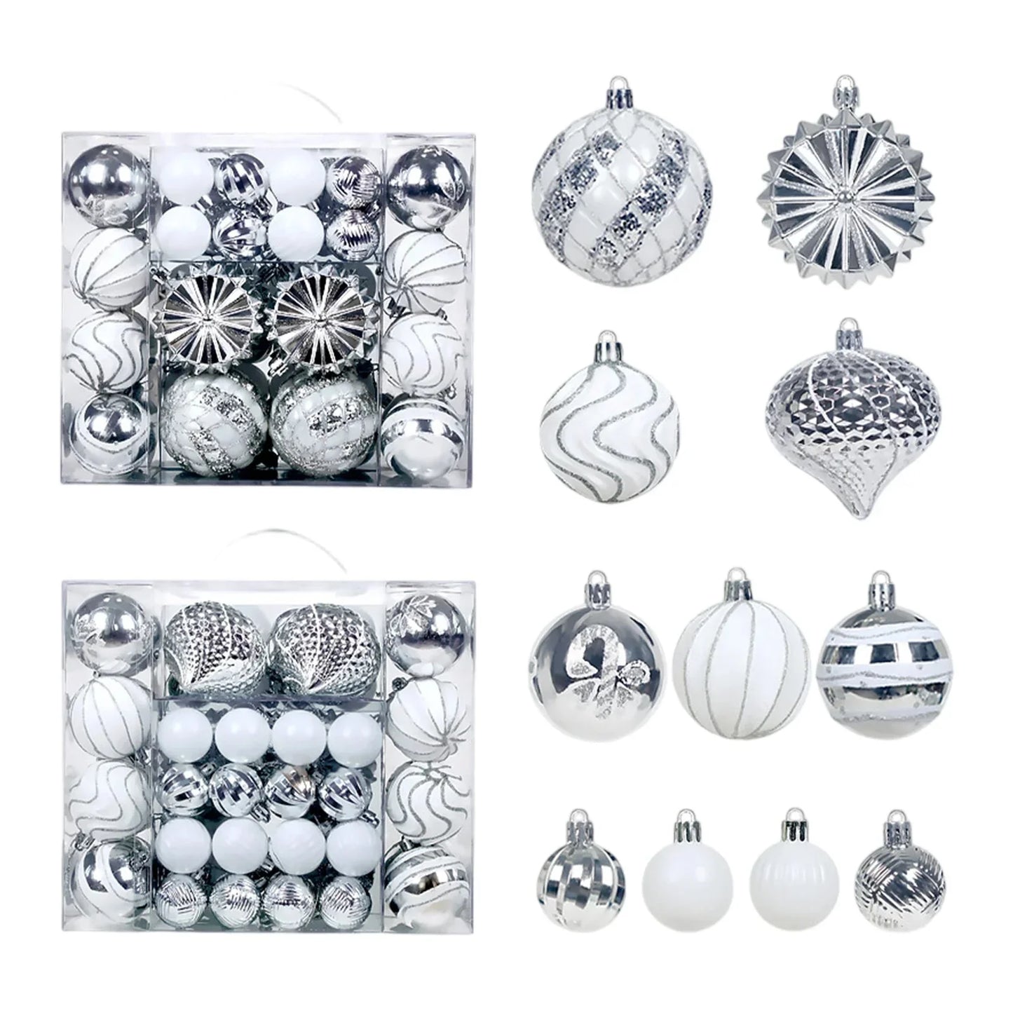 48-Piece Shatterproof Christmas Ornaments Set – Mixed Shapes & Sizes| Premium Tree Decorations - Wahtrends